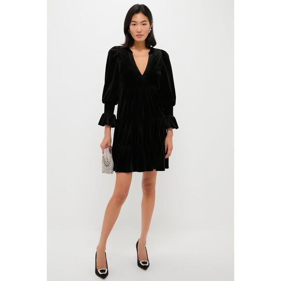 Tuckernuck Velvet Kenzo Dress Size S Black Preppy Holidays Party Pomander Place - Picture 4 of 14